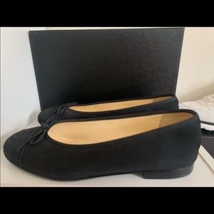 Black Chanel Ballerina Flats Size 37.5 EU/7 US